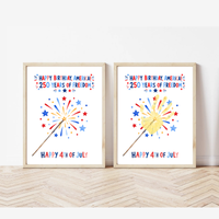 Happy Birthday, America! 250 Years of Freedom Handprint Sparkler Craft Printable | Christian 4th of July Keepsake