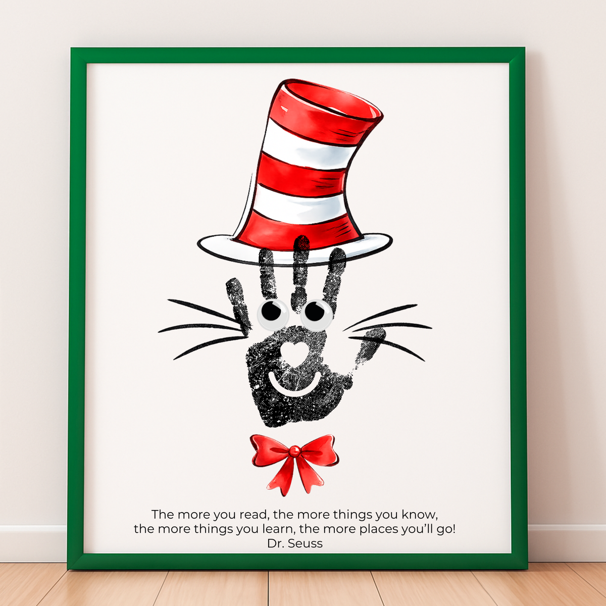 Reading Hat Handprint Craft Printable | Kids Book Week Keepsake Art | Classroom Reading Activity Digital Print