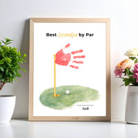 Golf Handprint Craft for Grandpa, Best Grandpa by Par Printable, Father’s Day Golf Keepsake from Kids, Grandpa Birthday Golf Gift