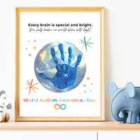 World Autism Acceptance Day Handprint Craft Printable | Autism Awareness & Inclusion Activity for Kids | Classroom Social Emotional Learning Art PDF| Colorful Earth