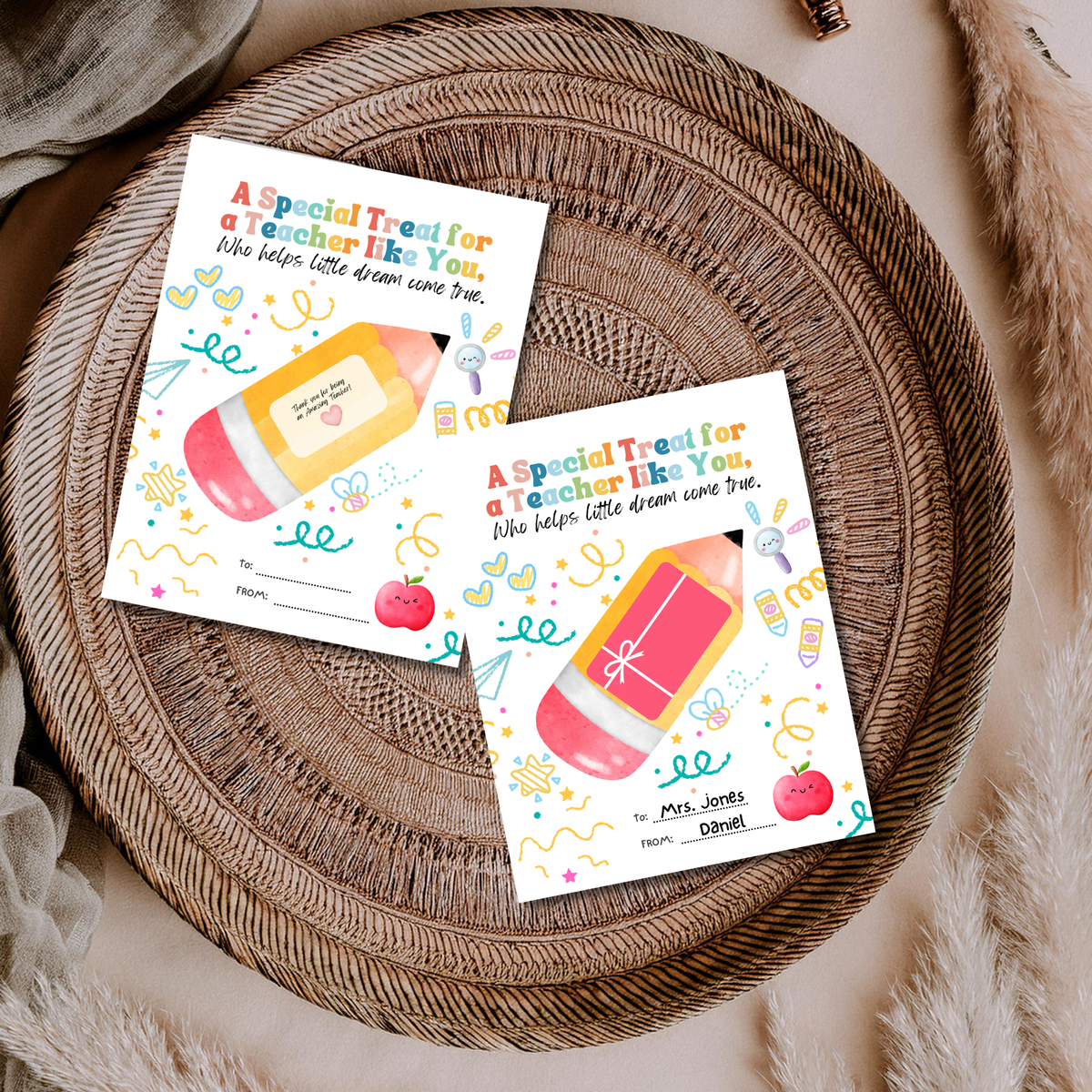 Teacher Gift Card Holder Printable | Teacher Appreciation Gift Card Craft | End of School Year Teacher Gift | A Special Treat for a Teacher Like You