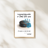 Hockey Handprint Craft for Dad, I Scored Big with a Dad Like You Printable, Father’s Day Hockey Keepsake from Kids