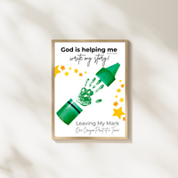 God Is Helping Me Write My Story Handprint Craft Printable | Christian Back to School Keepsake Bundle | Crayon Handprint Activity for Kids