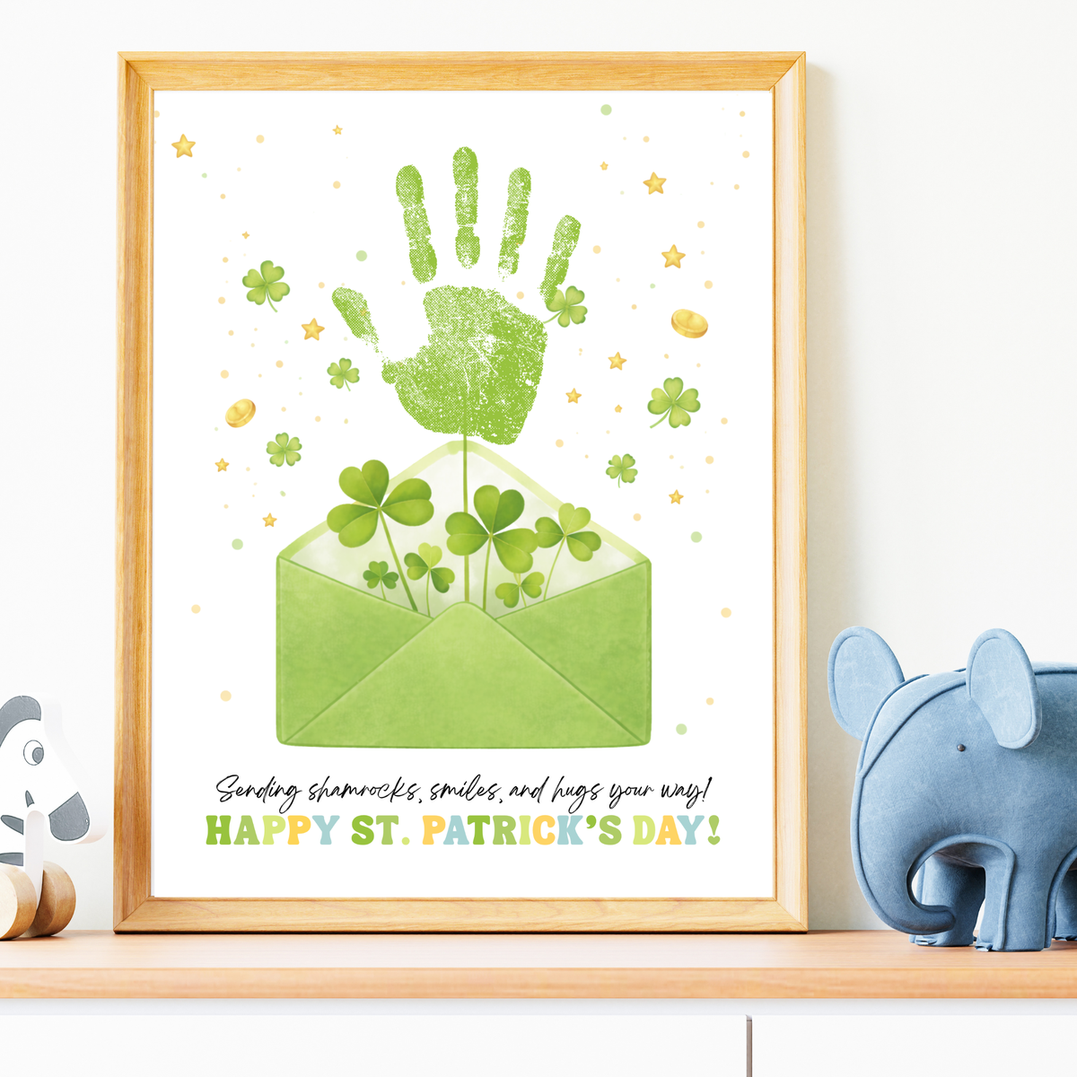 St. Patrick’s Day Handprint Craft Printable | Shamrock Envelope Keepsake Art | Preschool Fine Motor Activity PDF