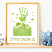 St. Patrick’s Day Handprint Craft Printable | Shamrock Envelope Keepsake Art | Preschool Fine Motor Activity PDF