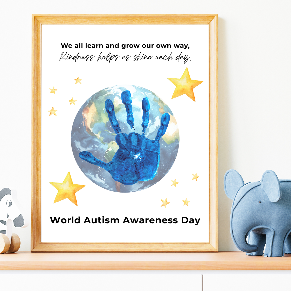 World Autism Awareness Day Handprint Craft Printable | Autism Acceptance Classroom Activity | Inclusive Kids Art Project PDF