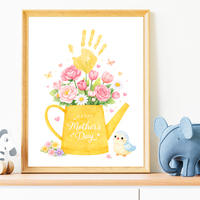 Mother’s Day Handprint Craft Printable | “Happy Mother’s Day” Flower Watering Can Keepsake | Preschool Kids Mother’s Day Activity PDF