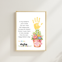 Mother’s Day Handprint Flower Pot Craft Printable | Keepsake Gift for Mom from Kids | Preschool DIY Handprint Art PDF | Happy Mother’s Day Craft