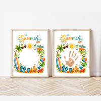 Summer Handprint Craft Printable | Summer Keepsake Activity for Kids | Preschool Kindergarten Beach Theme Craft