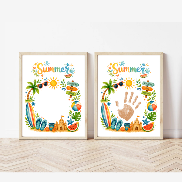 Summer Handprint Craft Printable | Summer Keepsake Activity for Kids | Preschool Kindergarten Beach Theme Craft
