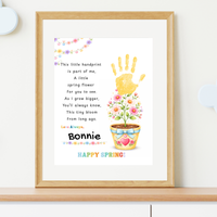 Spring Handprint Flower Craft Printable | Personalized Keepsake Poem Activity | Preschool Spring Art Gift | Kids Flower Pot Handprint PDF
