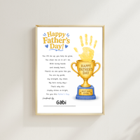 Father’s Day Trophy Handprint Craft Printable | Best Dad Ever Keepsake | Kids DIY Gift for Dad | Preschool Father’s Day Activity