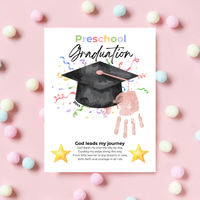 Christian Preschool Graduation Handprint Craft Printable, God Leads My Journey Graduation Keepsake, Preschool Graduation Activity, Instant Download