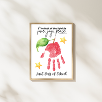 Fruit of the Spirit Apple Handprint Craft Printable | First & Last Day of School Keepsake | Christian Back to School Activity