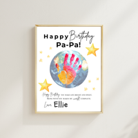 PaPa Birthday Handprint Craft Printable | Happy Birthday Pa-Pa Keepsake from Kids | Grandpa Birthday Gift | 1 or 2 Handprints | Kids DIY Art PDF