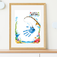 Fishing Dad Handprint Craft Printable | Father’s Day & Birthday Gift from Kids | I Caught the Best Dad Keepsake | Preschool DIY PDF