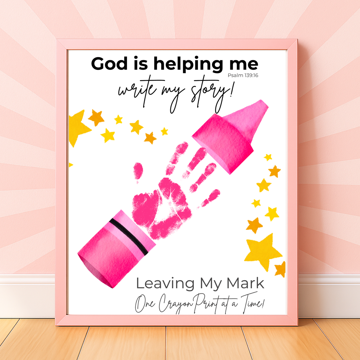 God Is Helping Me Write My Story Handprint Craft Printable | Christian Back to School Keepsake Bundle | Crayon Handprint Activity for Kids