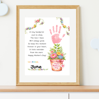 Mother’s Day Handprint Flower Pot Craft Printable | Keepsake Gift for Mom from Kids | Preschool DIY Handprint Art PDF | Happy Mother’s Day Craft