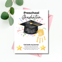 Christian Preschool Graduation Handprint Craft Printable, God Leads My Journey Graduation Keepsake, Preschool Graduation Activity, Instant Download