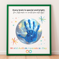 World Autism Acceptance Day Handprint Craft Printable | Autism Awareness & Inclusion Activity for Kids | Classroom Social Emotional Learning Art PDF| Colorful Earth