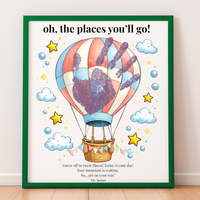 Hot Air Balloon Graduation Handprint Craft Printable | “Oh, the Places You’ll Go!” Inspirational Keepsake | End of Year Art PDF