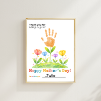 Mother’s Day Handprint Flower Craft Printable | Thank You for Helping Me Grow Keepsake | Preschool DIY Mom Gift | Floral Mother’s Day PDF
