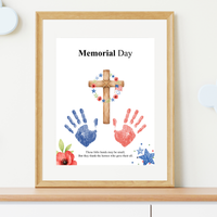 Christian Memorial Day Handprint Craft Printable | Patriotic Keepsake Art for Kids | Veterans Tribute Activity | Preschool Classroom DIY PDF