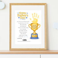 Father’s Day Trophy Handprint Craft Printable | Best Dad Ever Keepsake | Kids DIY Gift for Dad | Preschool Father’s Day Activity