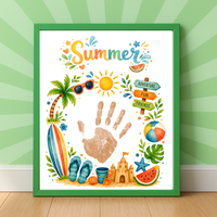 Summer Handprint Craft Printable | Summer Keepsake Activity for Kids | Preschool Kindergarten Beach Theme Craft
