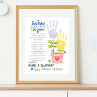 God Picked You to Be Our Grandpa Handprint Craft Printable | Christian Father’s Day Gift for Grandpa | Handprint Flower Keepsake from Grandkids