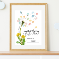 Mother’s Day Dandelion Handprint Craft Printable | I Couldn’t Wish for a Better Mom Keepsake | Preschool DIY Mother’s Day Gift | Kids Fingerprint Art PDF