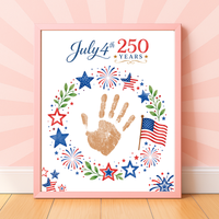 July 4th 250 Years Handprint Craft Printable, Patriotic Independence Day Keepsake Activity for Kids, America 250 Celebration