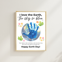 Earth Day Handprint Craft Printable | Happy Earth Day Keepsake from Kids | Preschool Earth Day Art Activity | Classroom Spring Craft PDF