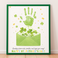 St. Patrick’s Day Handprint Craft Printable | Shamrock Envelope Keepsake Art | Preschool Fine Motor Activity PDF