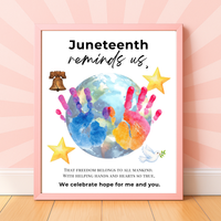Juneteenth Reminds Us Handprint Craft Printable | Juneteenth Activity for Kids | Diversity & Inclusion Keepsake