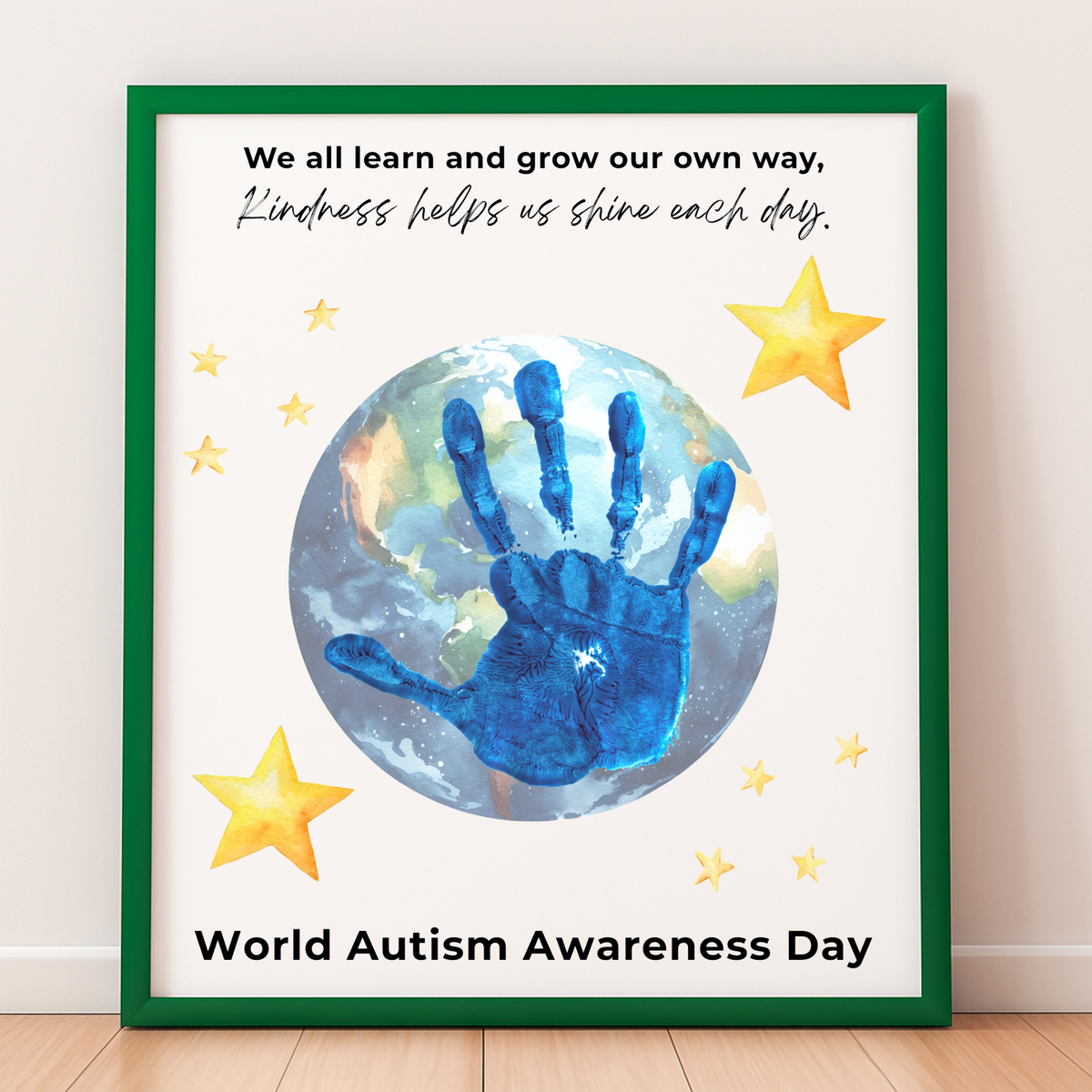 World Autism Awareness Day Handprint Craft Printable | Autism Acceptance Classroom Activity | Inclusive Kids Art Project PDF