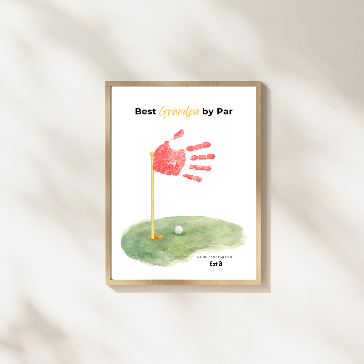 Golf Handprint Craft for Grandpa, Best Grandpa by Par Printable, Father’s Day Golf Keepsake from Kids, Grandpa Birthday Golf Gift