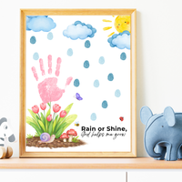 Rain or Shine Handprint Craft Printable | “God Helps Me Grow” Spring Faith-Based Activity | Preschool Christian Keepsake Art PDF