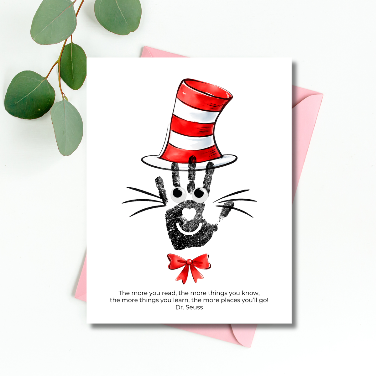 Reading Hat Handprint Craft Printable | Kids Book Week Keepsake Art | Classroom Reading Activity Digital Print