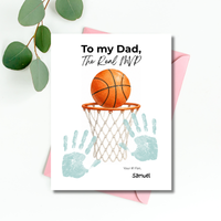 Basketball Father’s Day Handprint Craft Printable, To My Dad The Real MVP, Basketball Birthday Gift for Dad, Sports Dad Keepsake from Kids