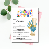 Graduation Interview Printable for Kids, Preschool & Kindergarten Graduation Keepsake, End of Year Memory Craft, Instant Download
