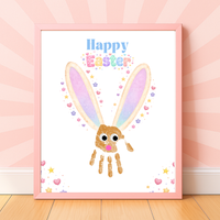 Easter Bunny Handprint Craft Printable for Kids | Spring Keepsake Art Activity | Happy Easter Printable PDF