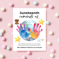 Juneteenth Reminds Us Handprint Craft Printable | Juneteenth Activity for Kids | Diversity & Inclusion Keepsake