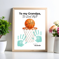 Basketball Grandpa Handprint Craft Printable, To My Grandpa The Real MVP, Basketball Grandpa Birthday Gift, Sports Grandpa Keepsake from Kids