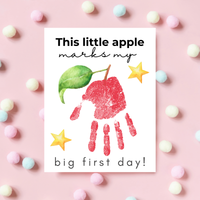 This Little Apple Marks My Big First Day Handprint Craft Printable | First Day of School Keepsake | Preschool & Kindergarten Back to School Activity