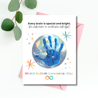 World Autism Acceptance Day Handprint Craft Printable | Autism Awareness & Inclusion Activity for Kids | Classroom Social Emotional Learning Art PDF| Colorful Earth