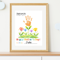 Mother’s Day Handprint Flower Craft Printable | Thank You for Helping Me Grow Keepsake | Preschool DIY Mom Gift | Floral Mother’s Day PDF