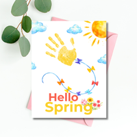 Hello Spring Handprint Kite Craft Printable with Kite | Spring Preschool Activity | Kids Seasonal Art Project | Classroom Spring Keepsake PDF