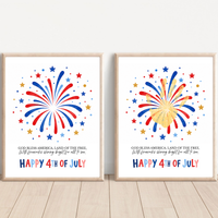 Happy 4th of July Firework Handprint Craft Printable | Patriotic Fireworks Handprint Art | Independence Day Keepsake Activity for Kids