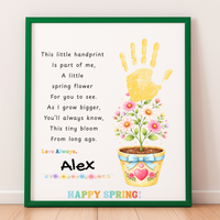 Spring Handprint Flower Craft Printable | Personalized Keepsake Poem Activity | Preschool Spring Art Gift | Kids Flower Pot Handprint PDF